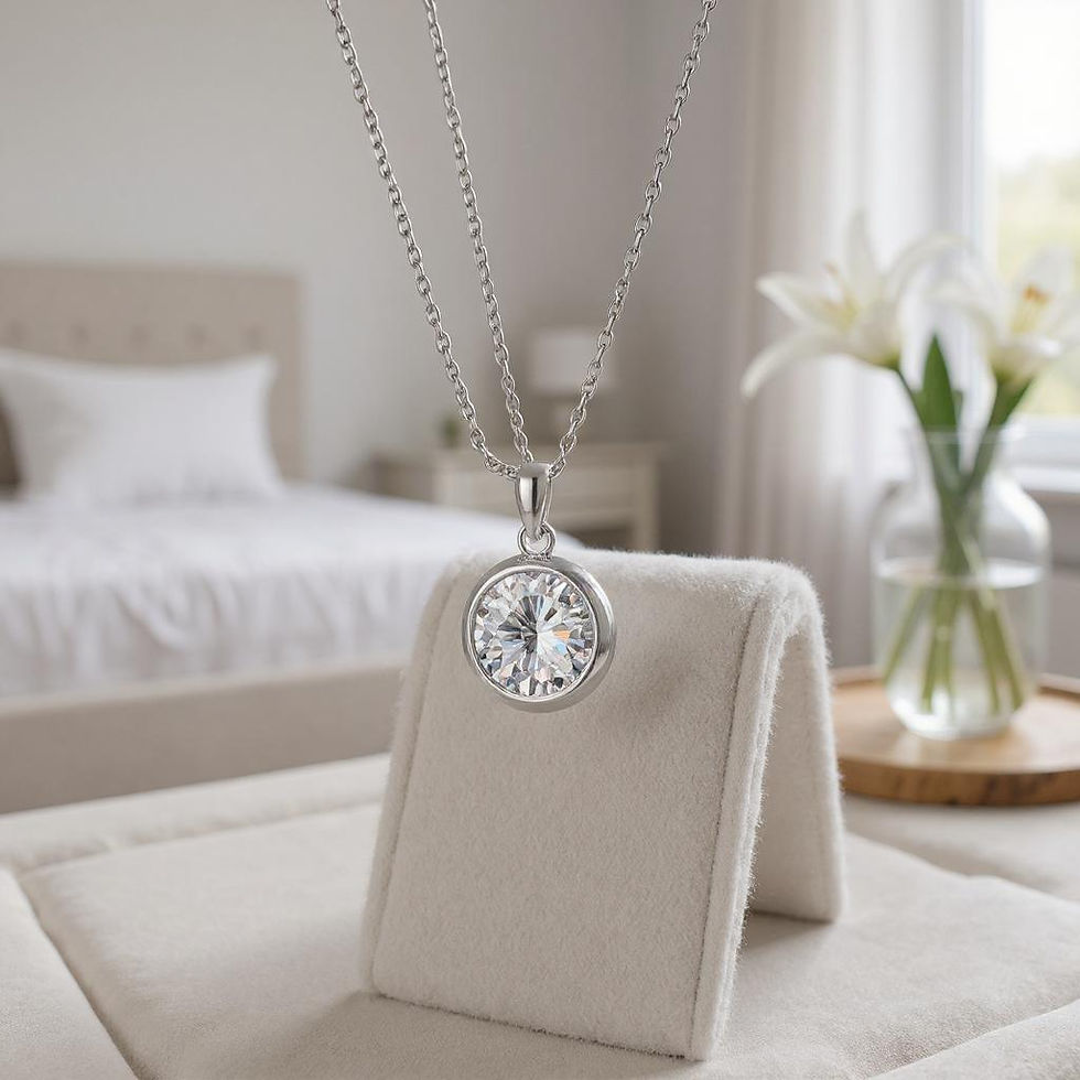 Thumbnail: Classic Solitaire Moissanite Pendant