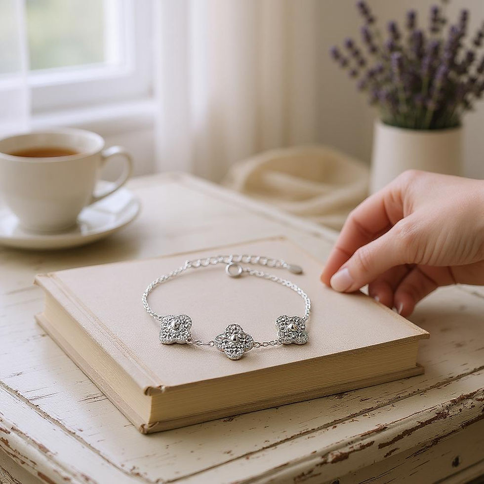 Thumbnail: Solitaire Bloom Moissanite Bracelet
