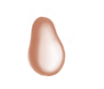 one organically shaped blob that abstractly resembles a person