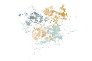 blue, gold, and green splatters of paint