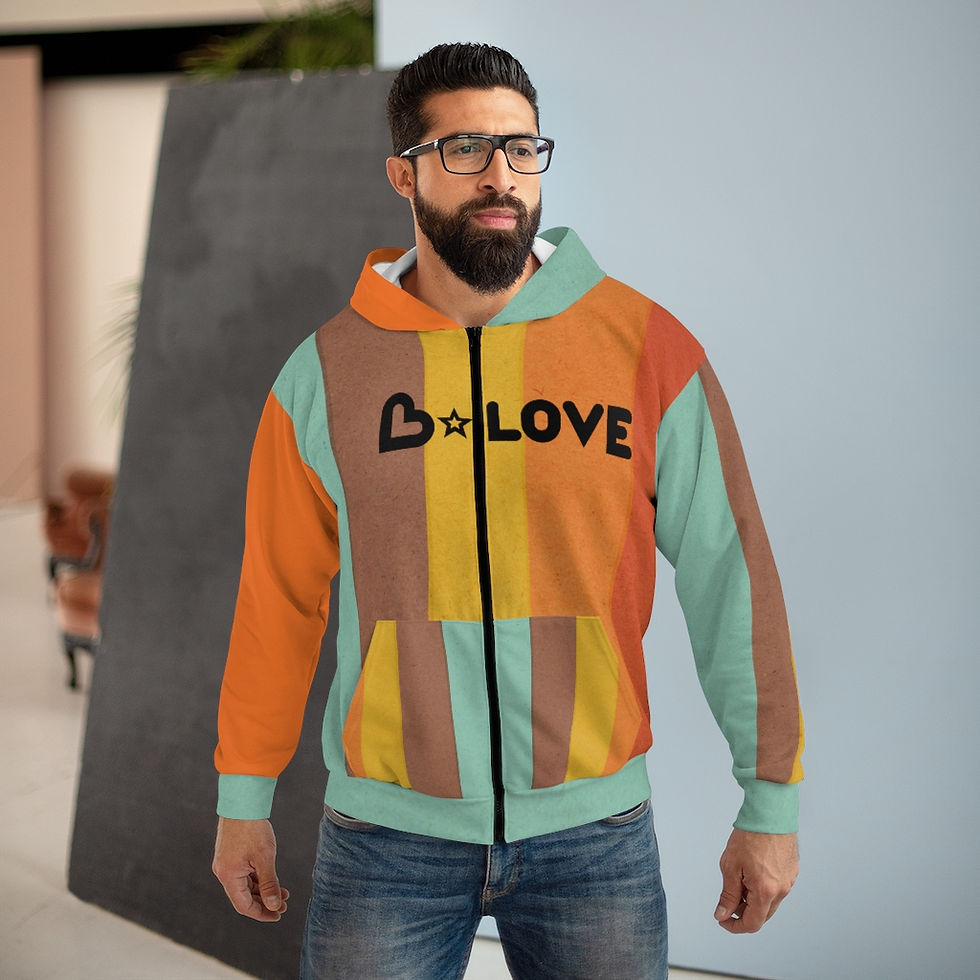 Thumbnail: B*Love Color Bars Unisex Zip Hoodie