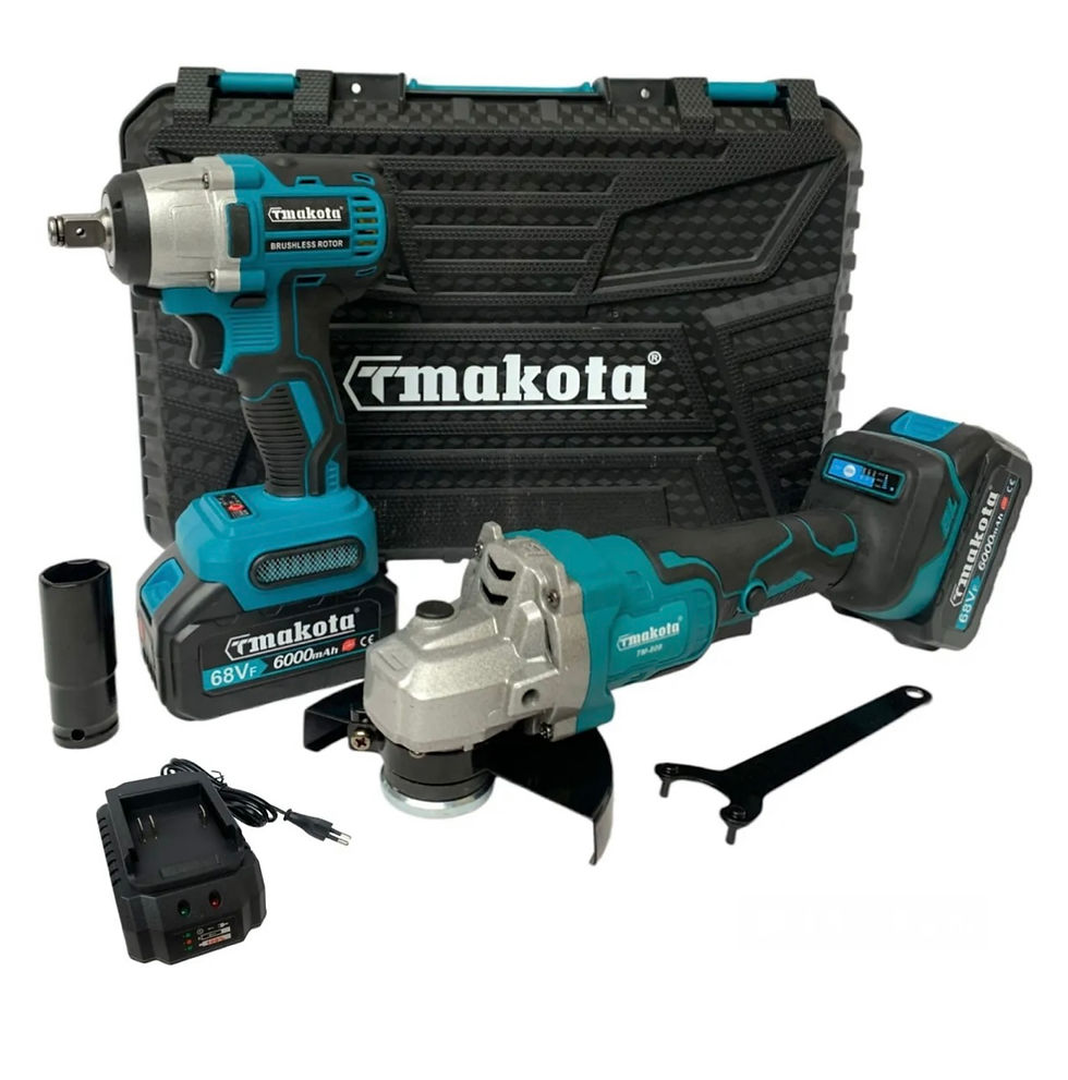 Kit 2 in 1 Avvitatore a impulsi Svitabulloni + Smerigliatrice a Batteria 68V