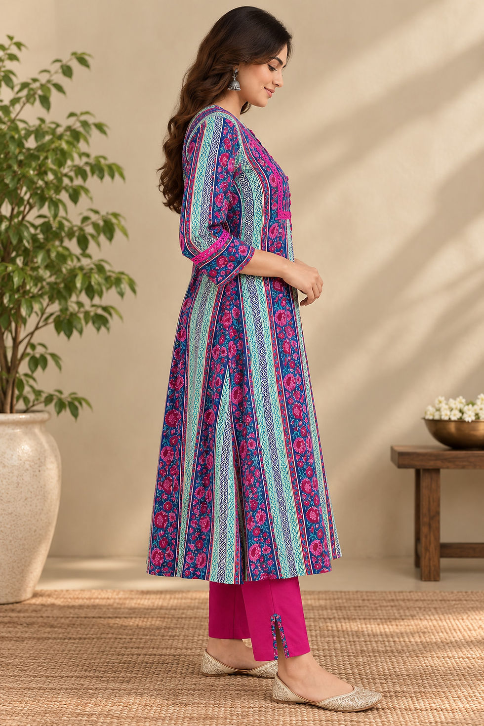 Blue Noor Cotton 2Pc Kurta Set