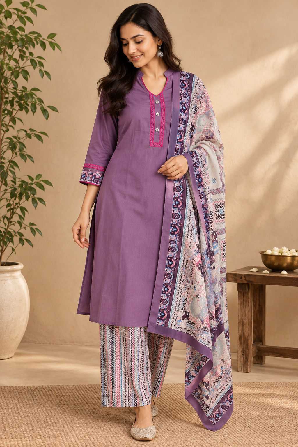 Violet Blush 3Pc Cotton Set
