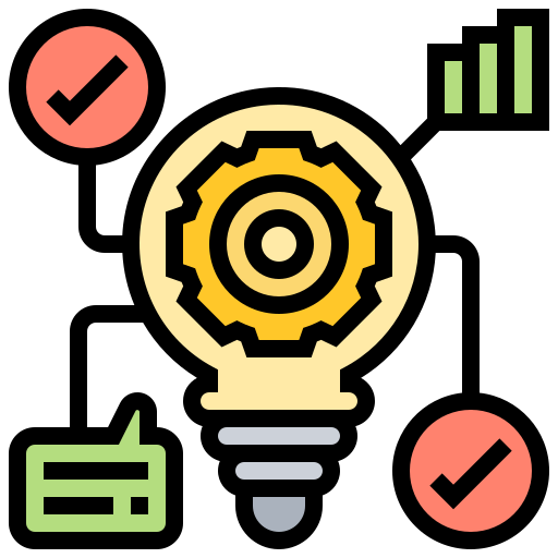 Innovation icon representing creative digital solutions