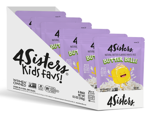 4Sisters Butter Belle Rice, 90 Second Ready to Eat, 8.5 oz Pouch (Case ...