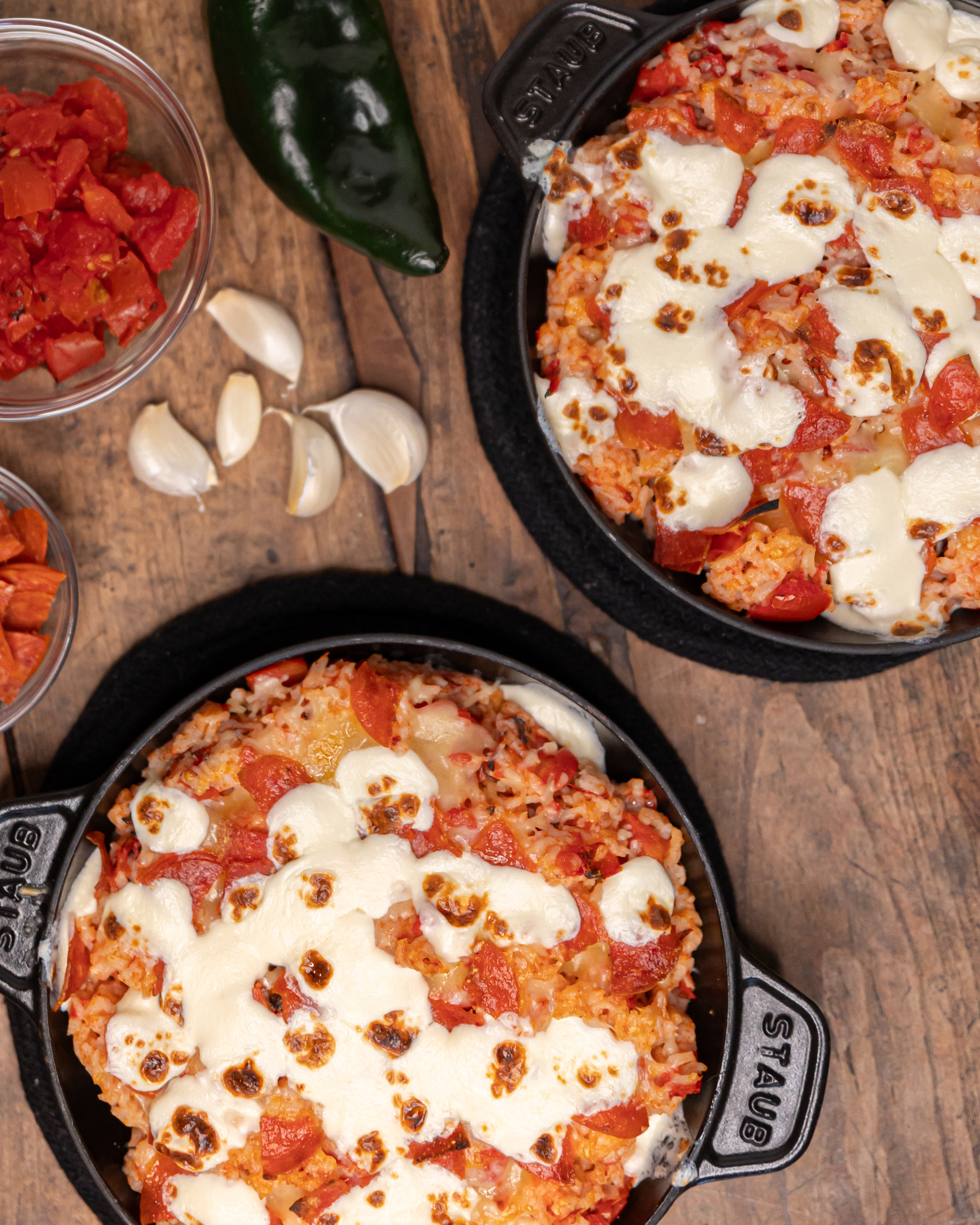 Tomato Rice with Toasted Cheese