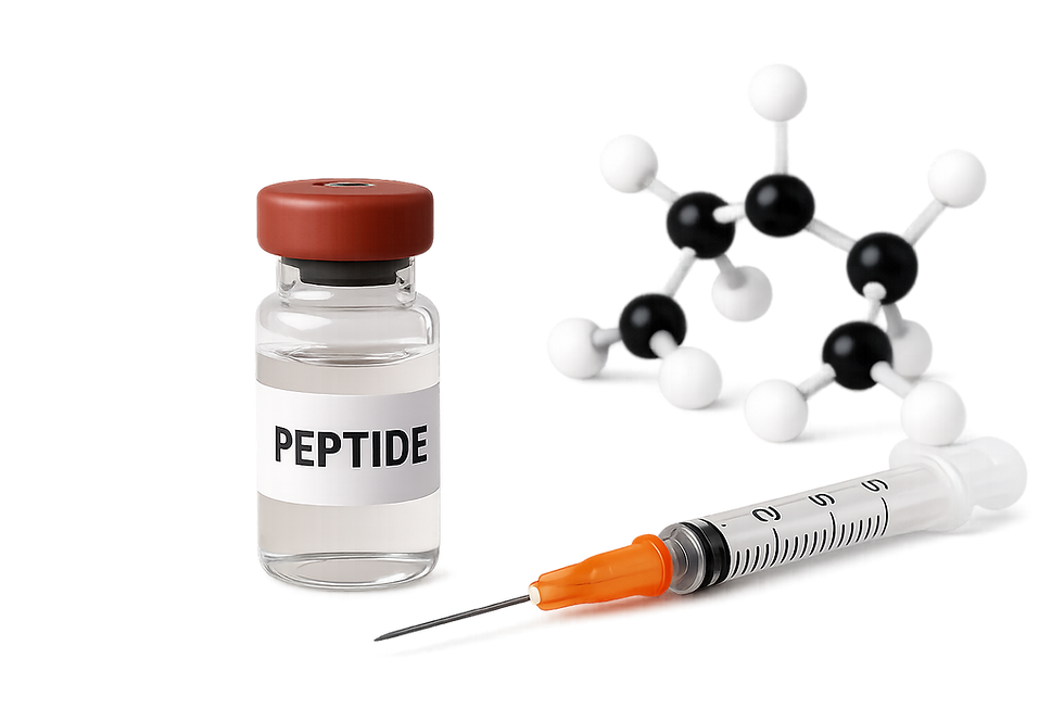 Peptide bottle, syringe and molecule