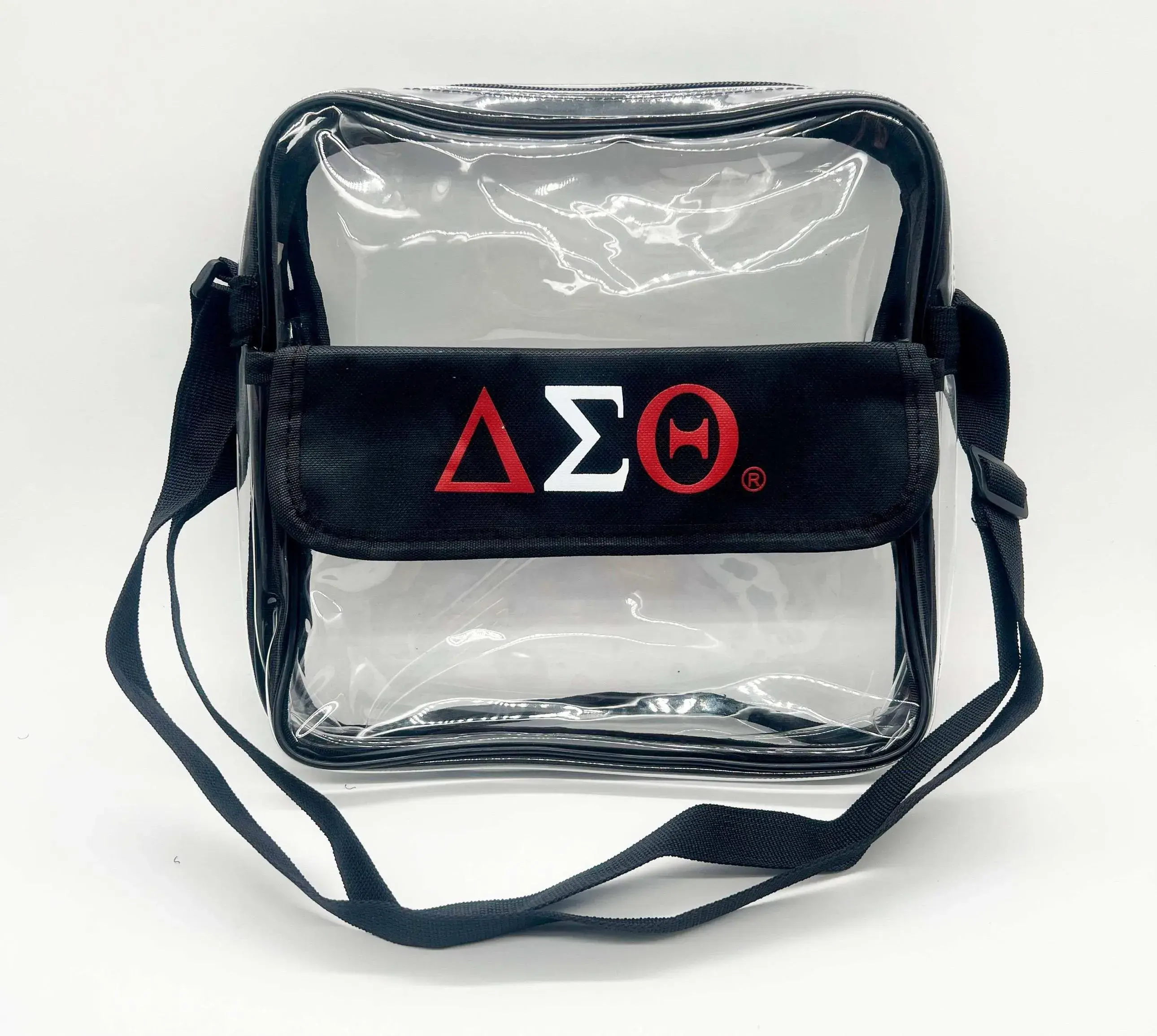 Delta Sigma Theta Clear Black and red Stadium Bag