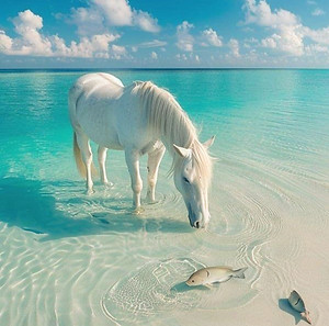 cheval et eau