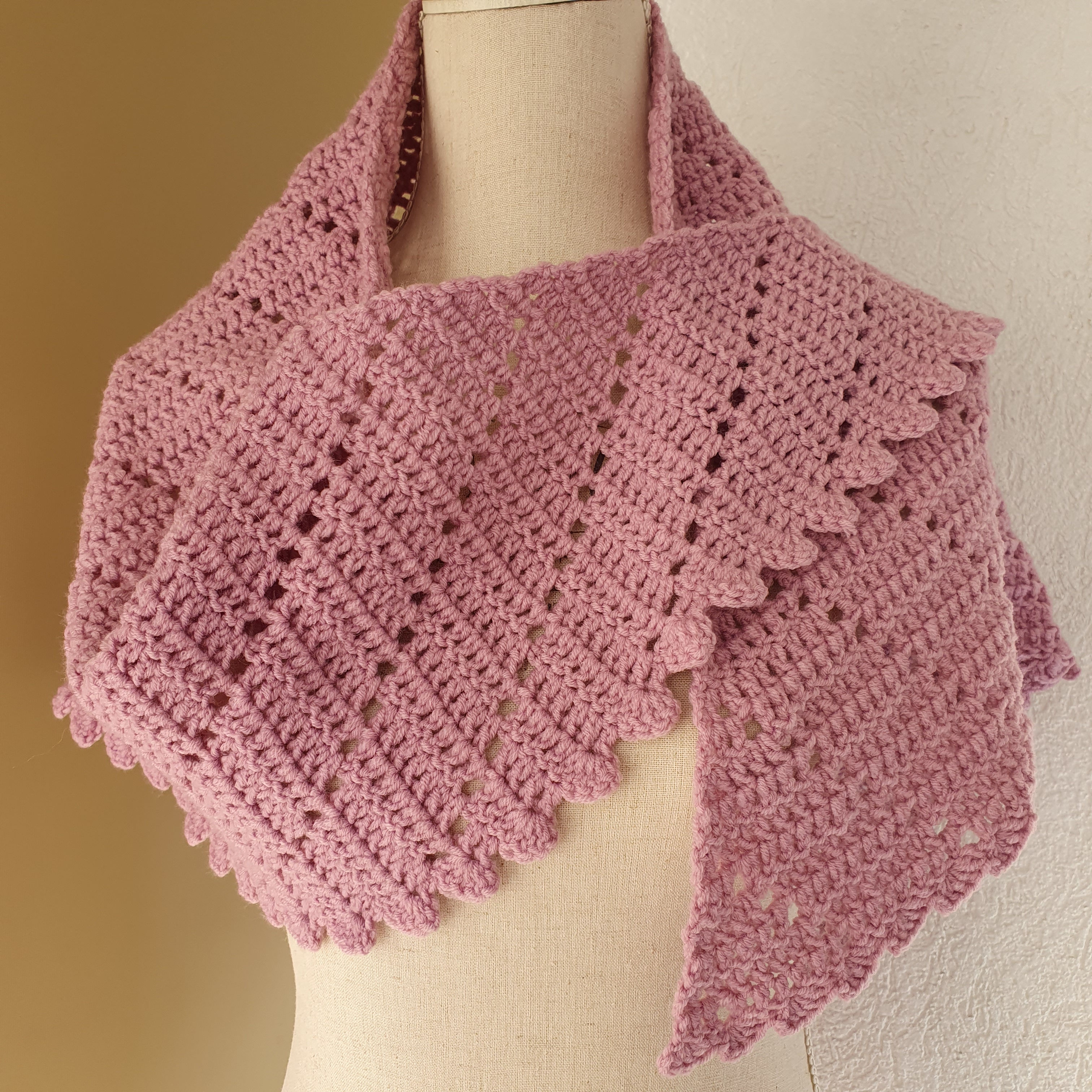 Echarpe Asymétrique vieux Rose