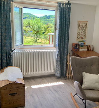 vue jardin depuis le salon