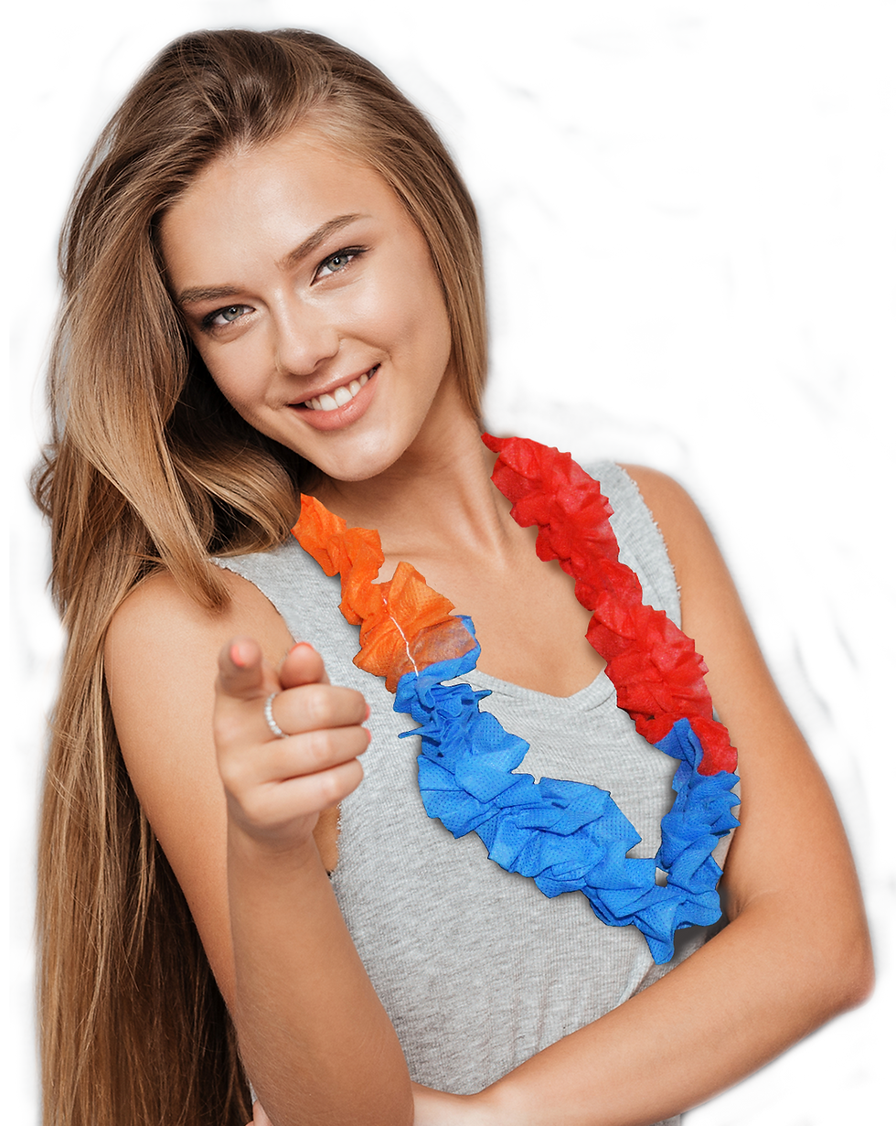 Collar Hawaiano Tricolor x10