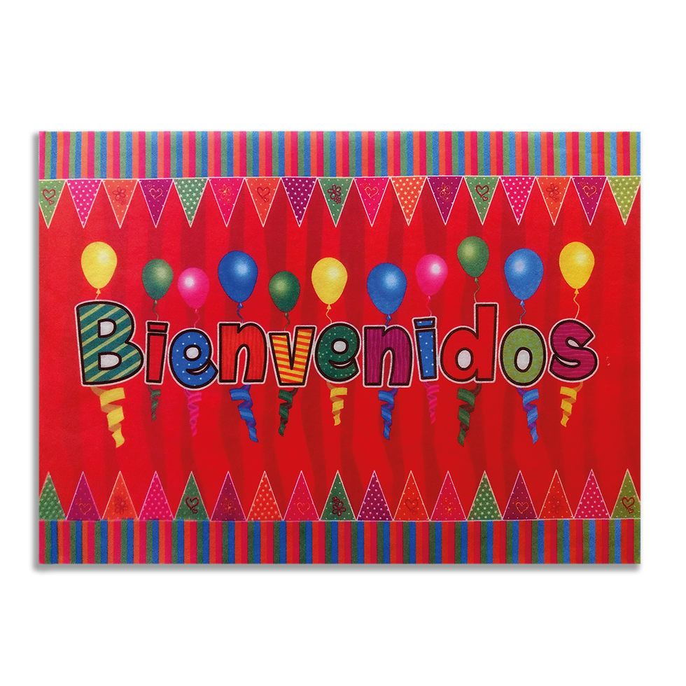 Cartel Bienvenidos Globitos y Banderines