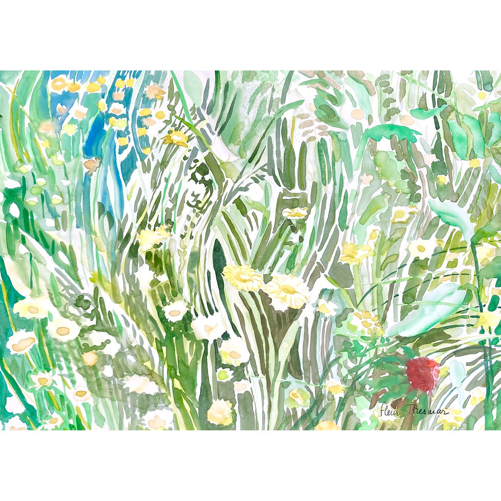 French garden art print