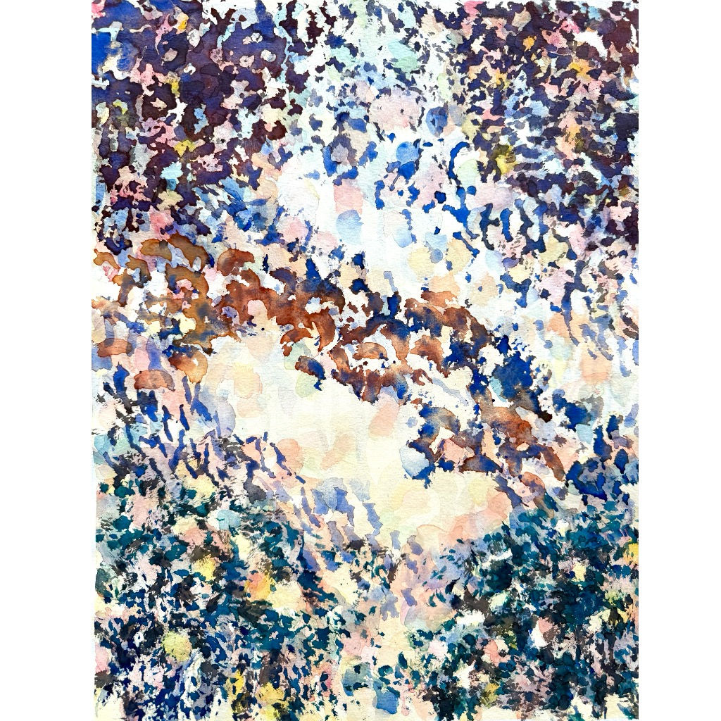 Field Shift is a series of abstract watercolors by Fleur Thesmar exploring perception, light, and the geometry of nature.