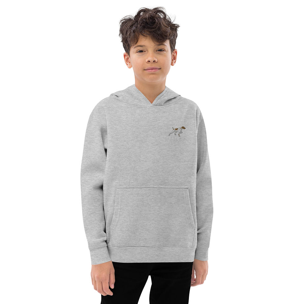 Thumbnail: Embroidered Front Printed Back Kids fleece hoodie