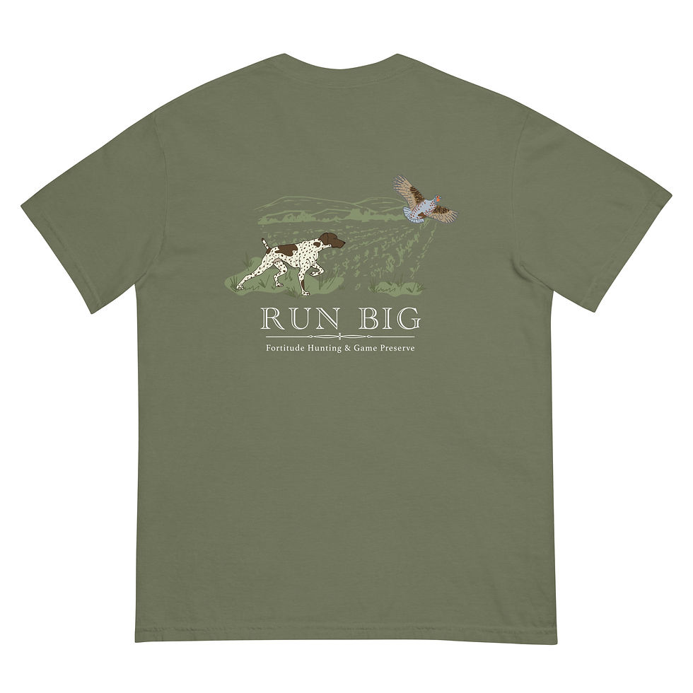 Thumbnail: Embroidered front and printed back Unisex garment-dyed heavyweight t-shirt