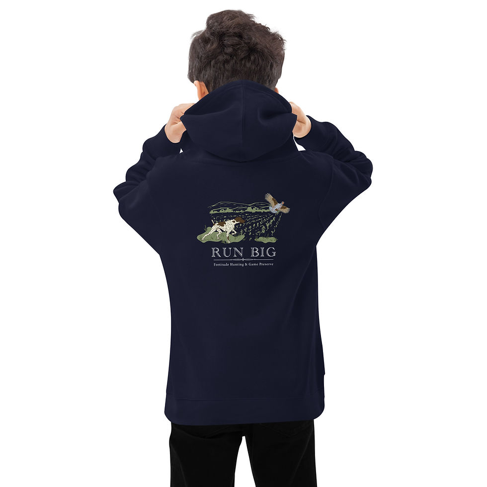 Embroidered Front Printed Back Kids fleece hoodie
