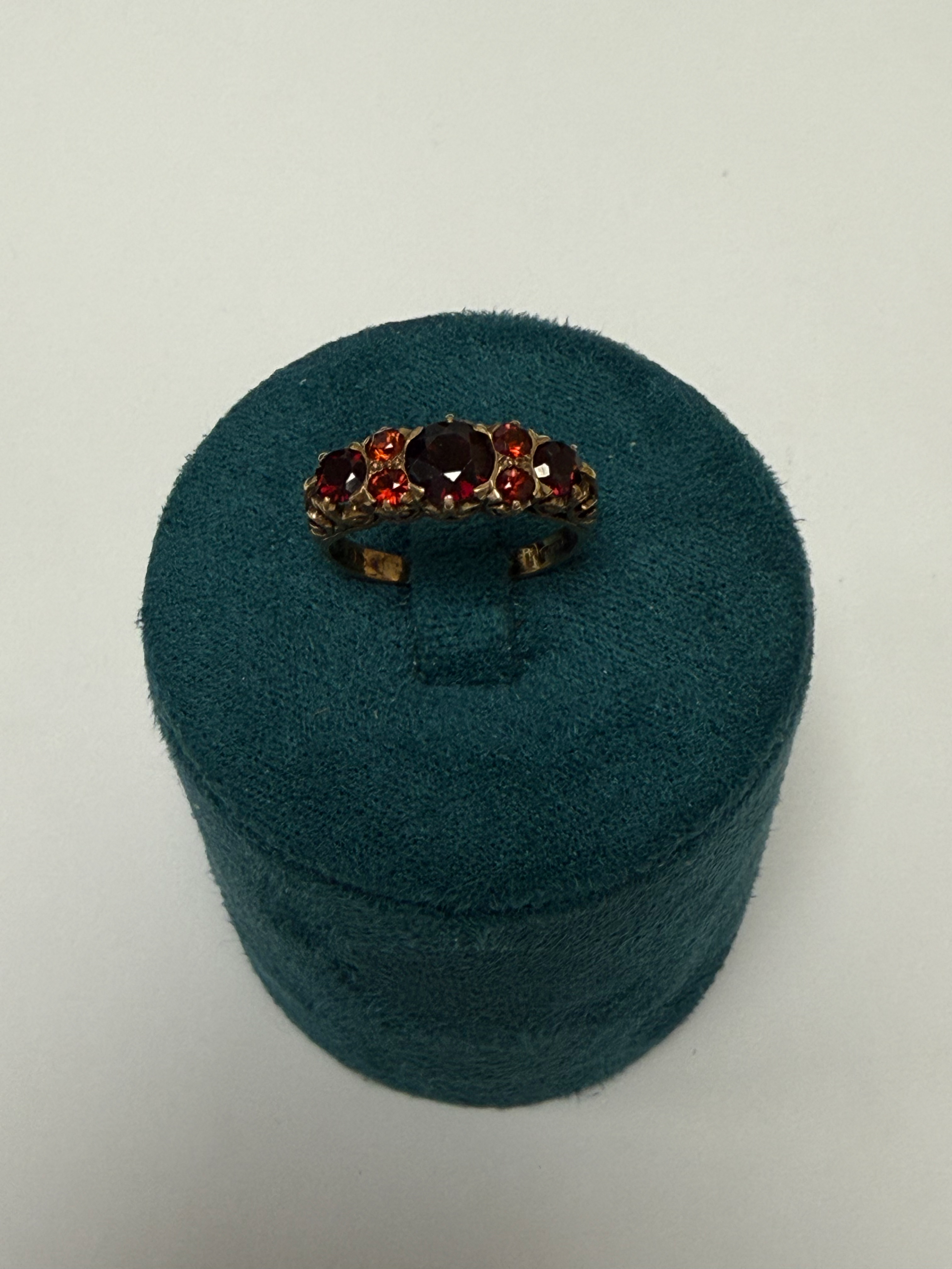 9ct Yellow Gold Garbet Half Eternity Ring