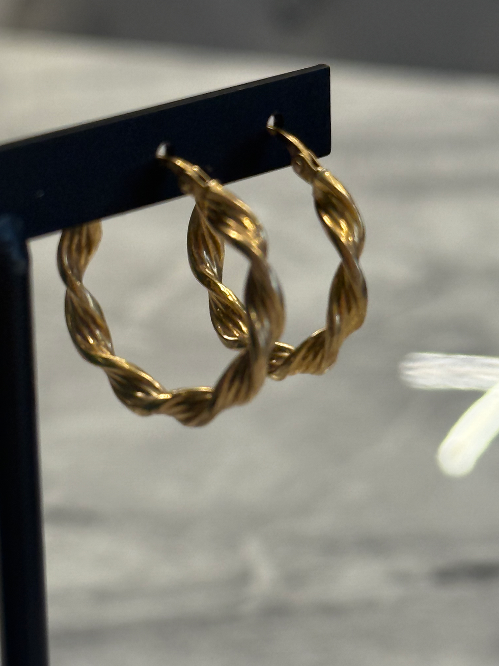 Thumbnail: 9ct Yellow Gold Twist Hoop Earrings 