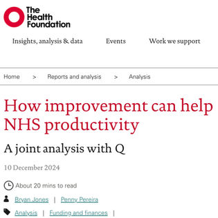 How improvement can help NHS productivity