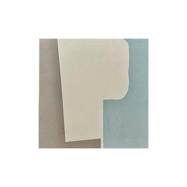 Katharina Stepper, Malerei, Collage, Tonpapier und Farbkarton, wasserblaue Tiefen, 2022, Form, Geometrie