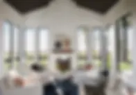 Living room with tall windows