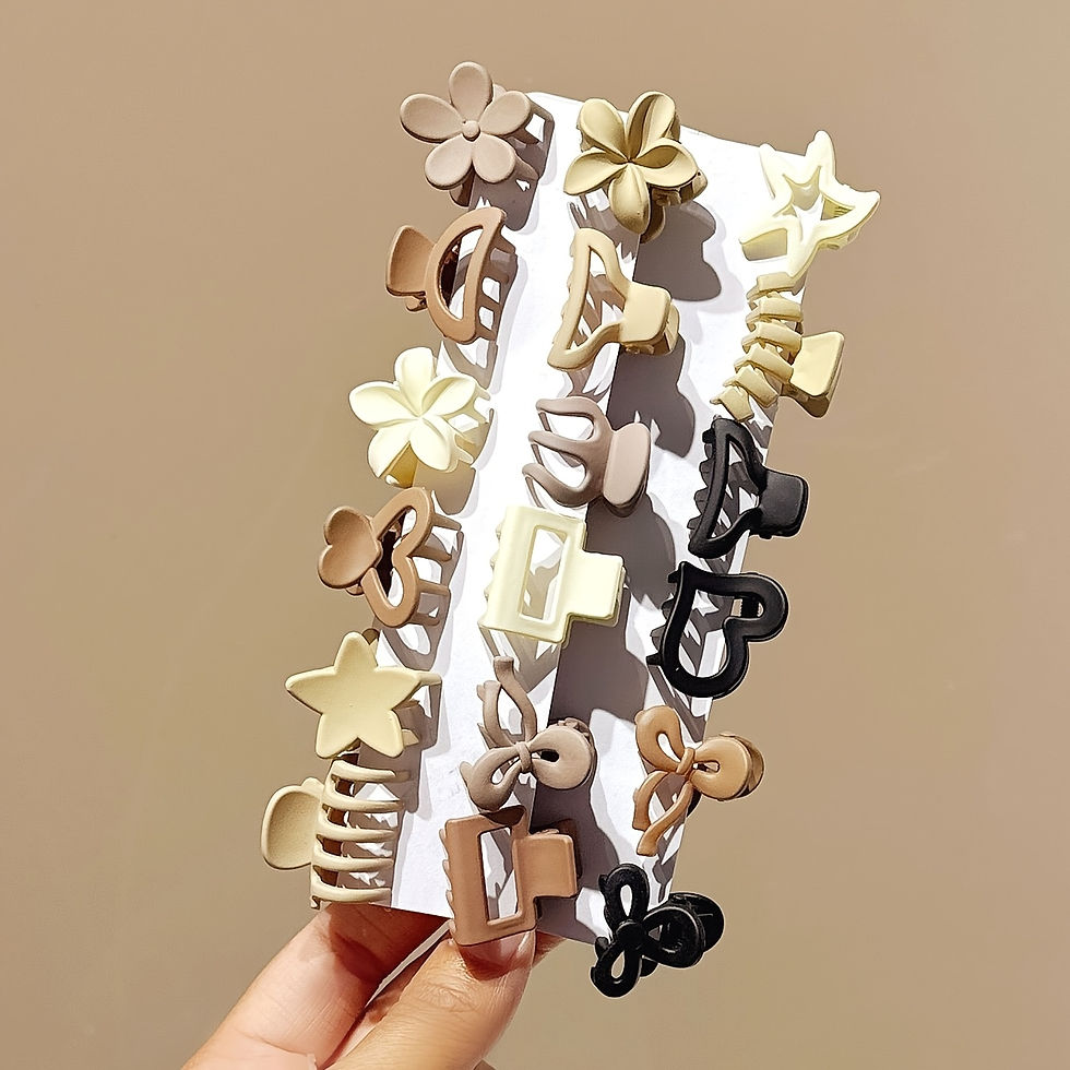 Thumbnail: 5/10/20/30pcs Beige Mixed Pack Small Clips, Cute Girl Accessories - Perfect for 