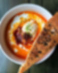 Spiced yogurt, perfect poached egg..