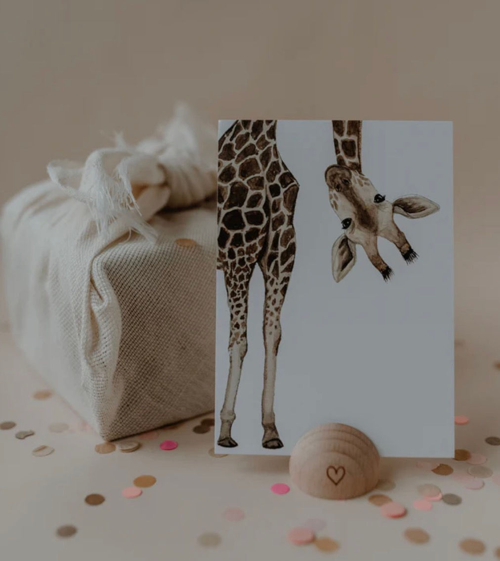 Carte postale aquarelle Girafe 