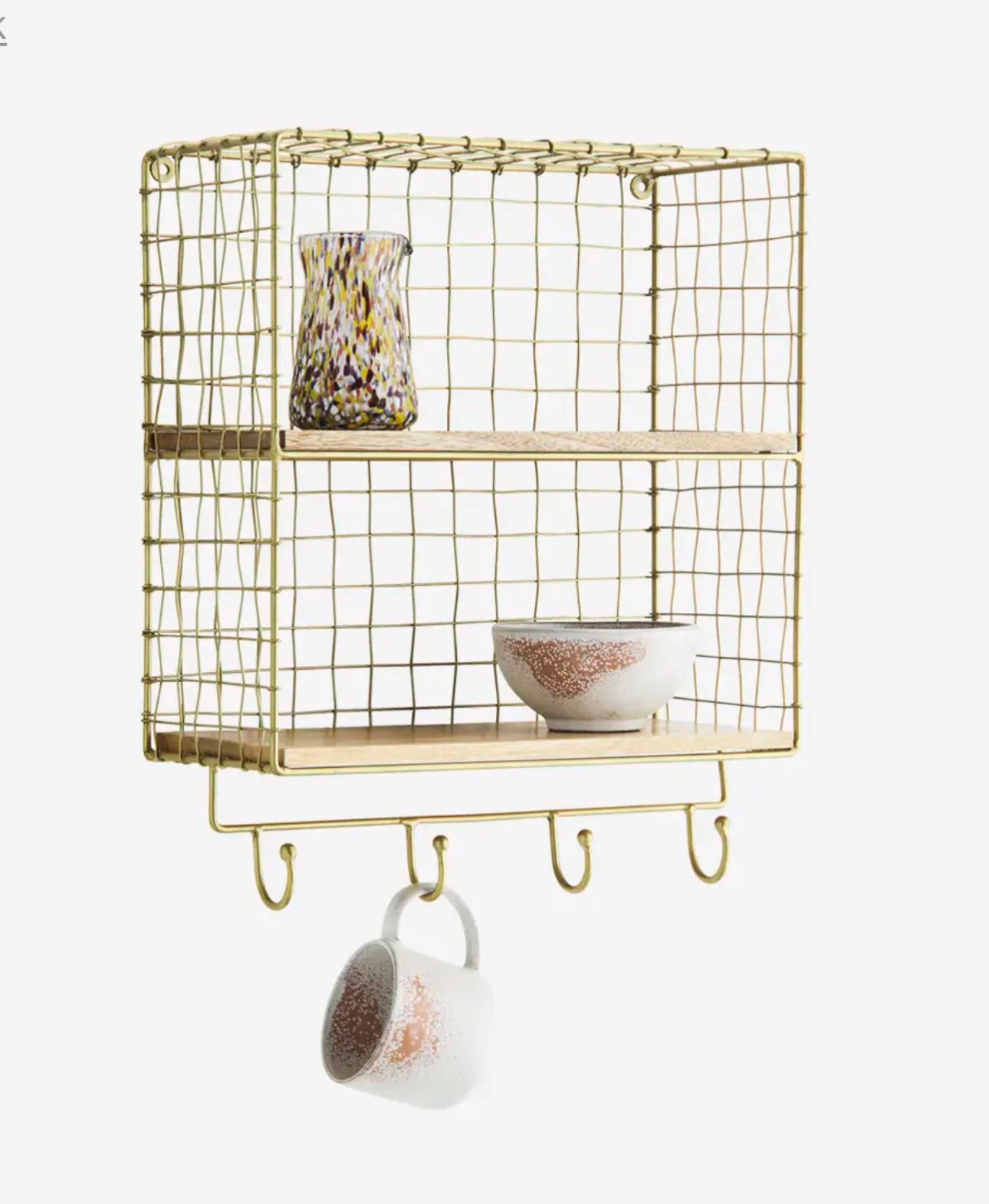 L’étagère murale laiton & bois 