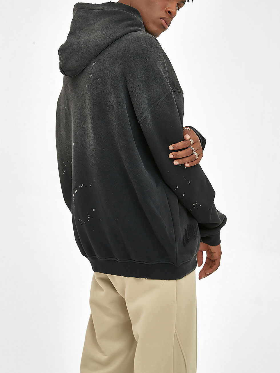 Thumbnail: Beyond The Smile - Vintage Washed Frayed Fleece Hoodie