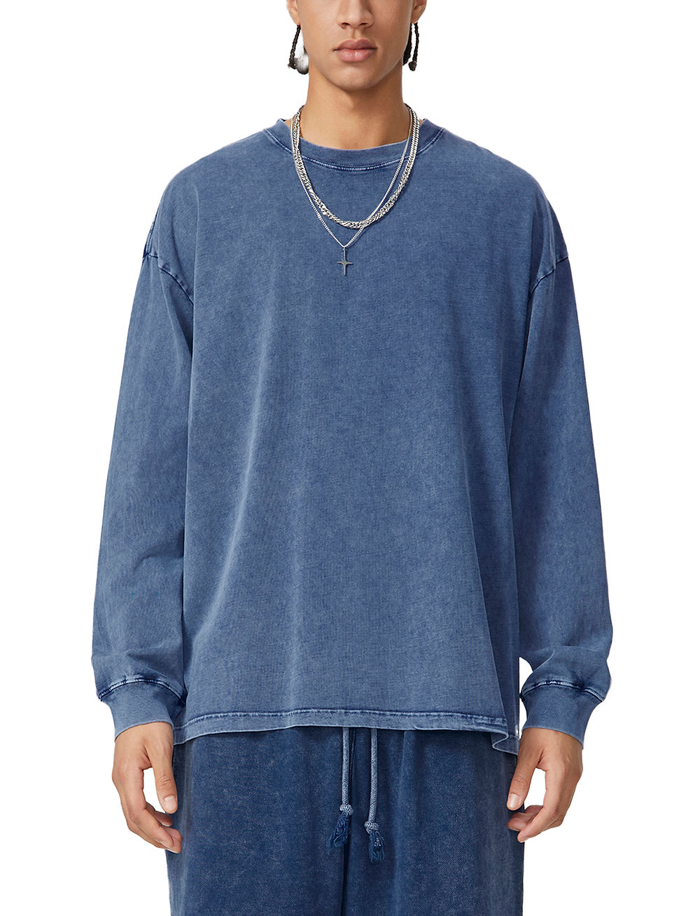 Thumbnail: Beyond Tired Honestly - Snow Washed Frayed Edge Long Sleeve Tee
