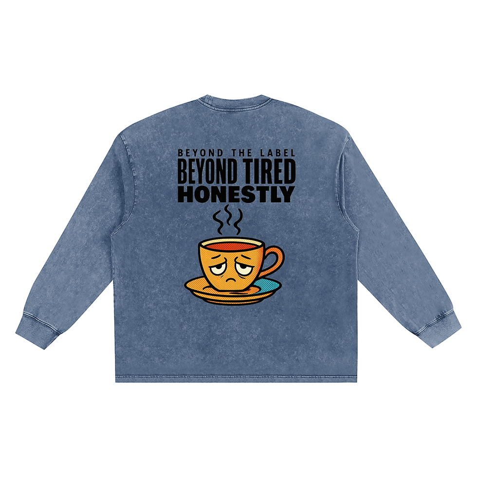 Thumbnail: Beyond Tired Honestly - Snow Washed Frayed Edge Long Sleeve Tee