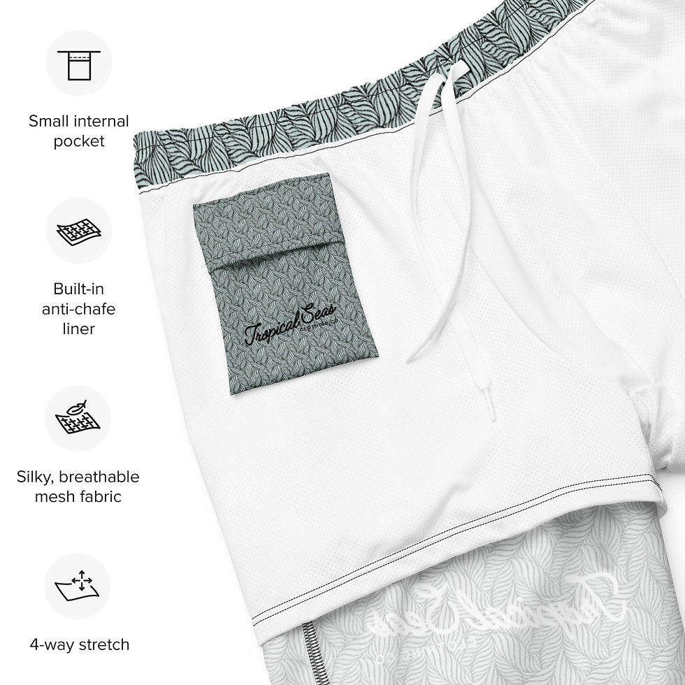Miniatura: Men's Eco Grey Palm Swim Trunks