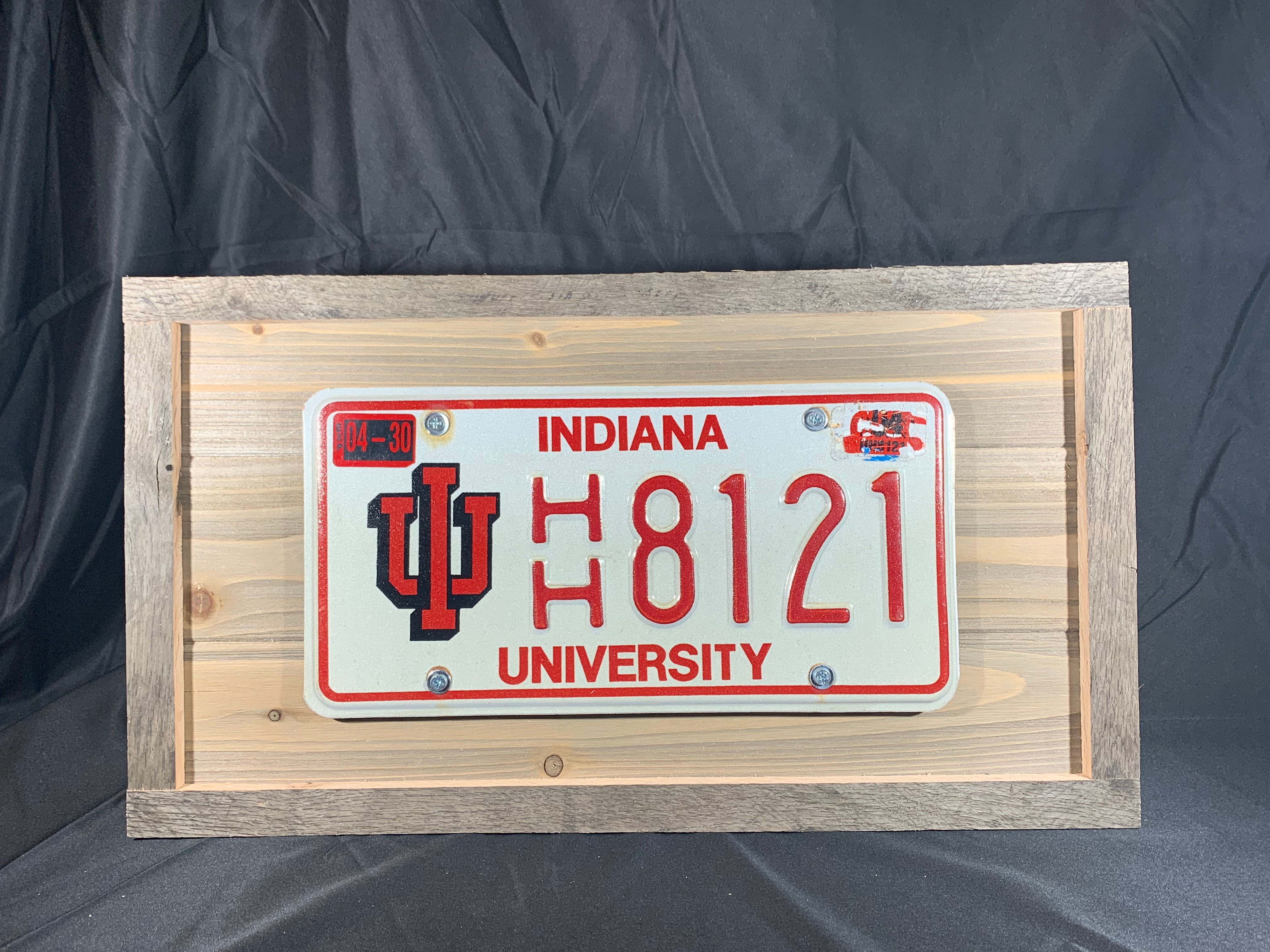 1990's Indiana University License Plate w Refurbished Frame