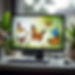 A computer with images of butterflies on the screen .jpg