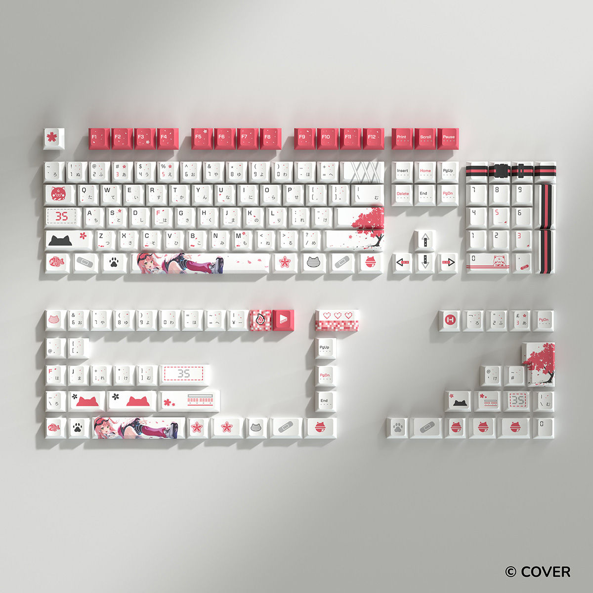 HYTE Sakura Miko Keycap White + Mouse Pad