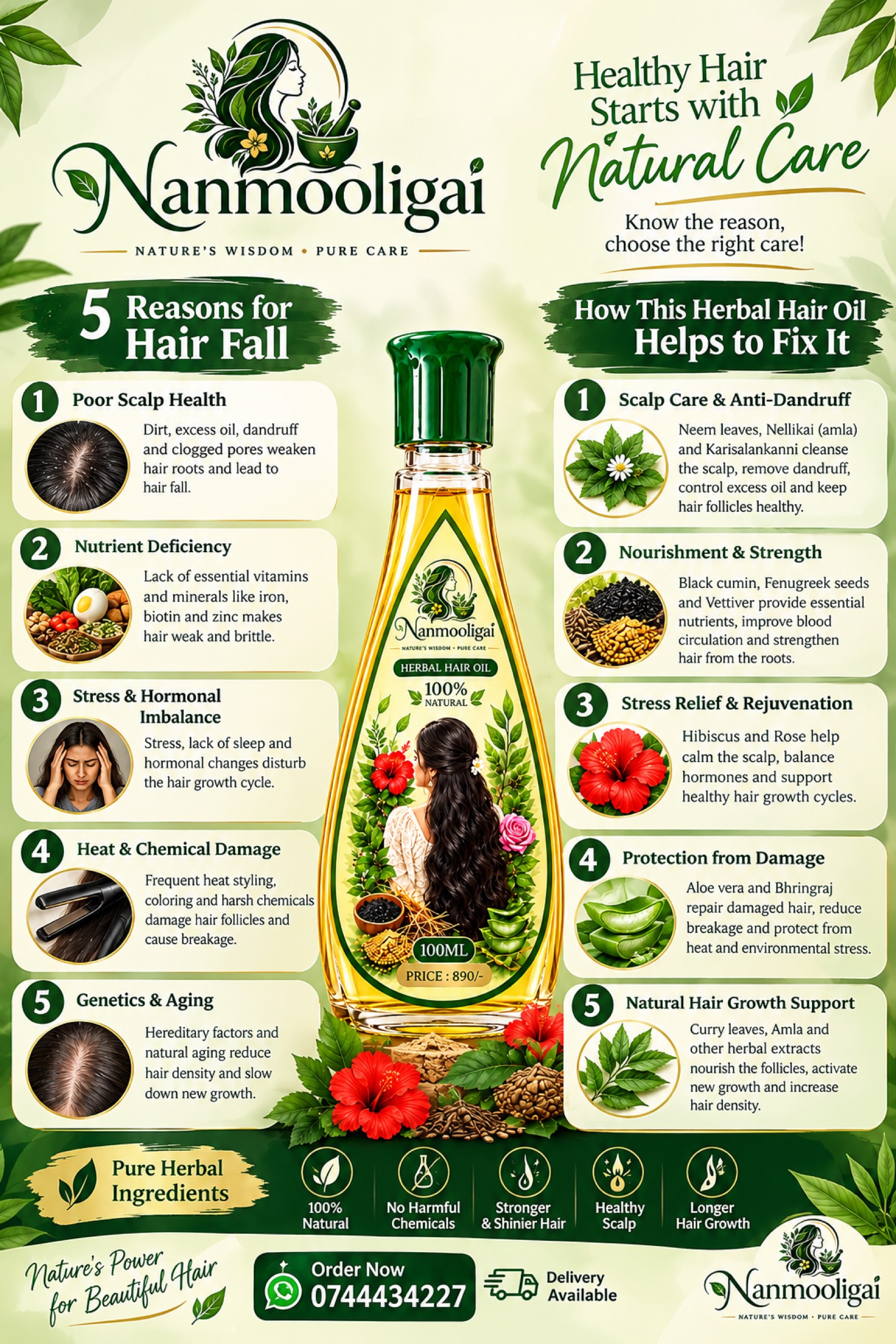 Nanmooligai Herbal Hair Oil 100ml