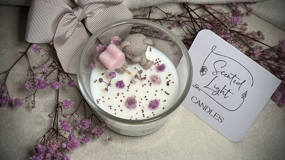 Miniatura: Candela profumata naturale Bomboniera Orsetto in cera di soia Bio in contenitore di vetro decorazione interna Orsetto