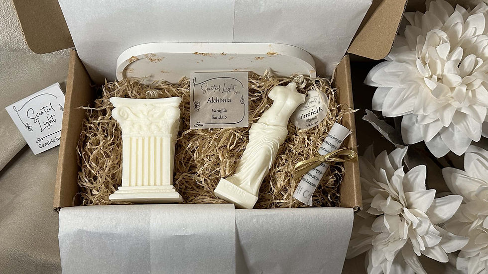 Box Impero Romano 1 Candela pillar statua di Venere 1 Candela pillar Colonna Impero vassoio in porcellana biscuit