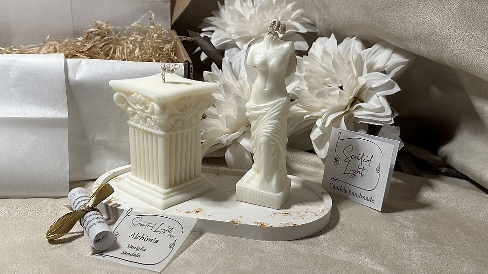 Box Impero Romano 1 Candela pillar statua di Venere 1 Candela pillar Colonna Impero vassoio in porcellana biscuit