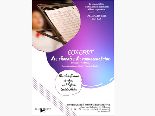 LES CHORALES DU CONSERVATOIRE D'ERMONT -Concert mardi 4 février - église Saint Flaive