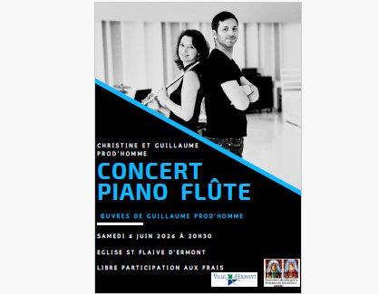 CONCERT PIANO et FLUTE TRAVERSIERE - Samedi 6 juin 2026