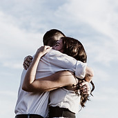 Couple Hugging Outdoors