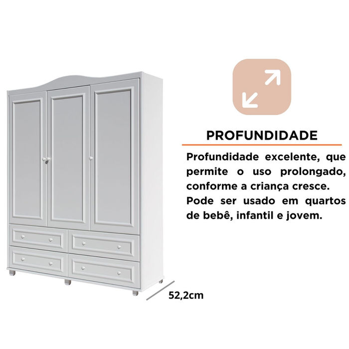 Guarda Roupa Paris provençal bebê infantil e adulto