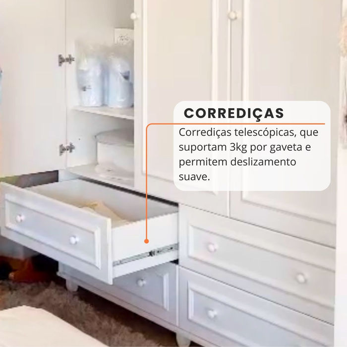 Guarda Roupa Paris provençal bebê infantil e adulto