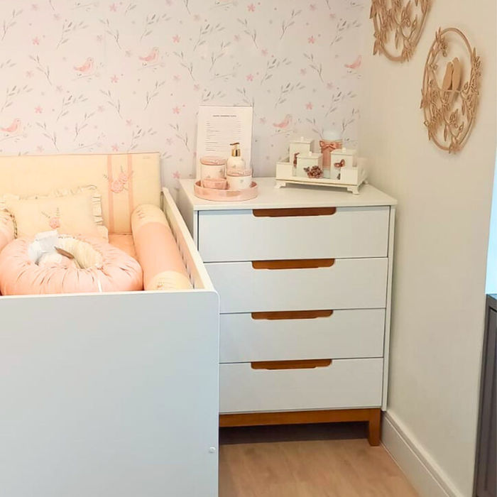 cômoda gaveteiro Nordic Cody branca foto real