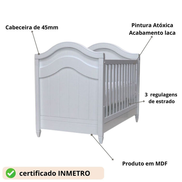 Berço Paris Provençal Clássico branco